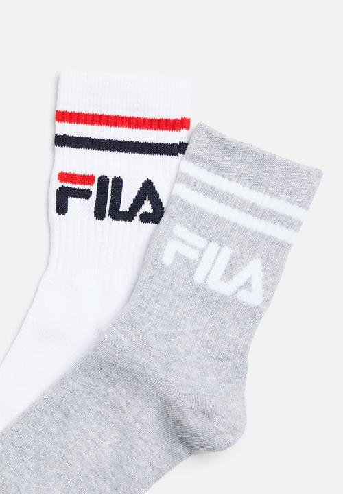 FILA - Stallone 3/4 sock ladies 2-pack - white & grey melange