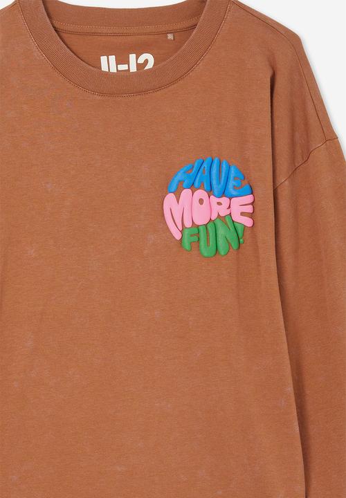 Cotton On - Rhiannah long sleeve tee - coco jumbo/have more fun