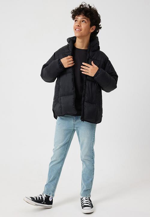 Cotton On - Super hooded puffer jacket - black