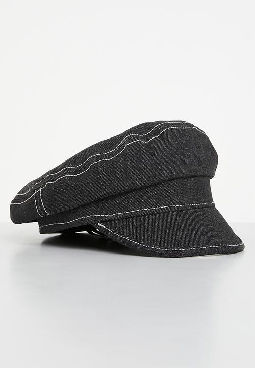 Superbalist - Denim baker boy hat - black