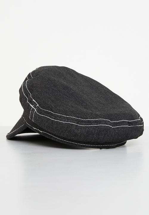Superbalist - Denim baker boy hat - black
