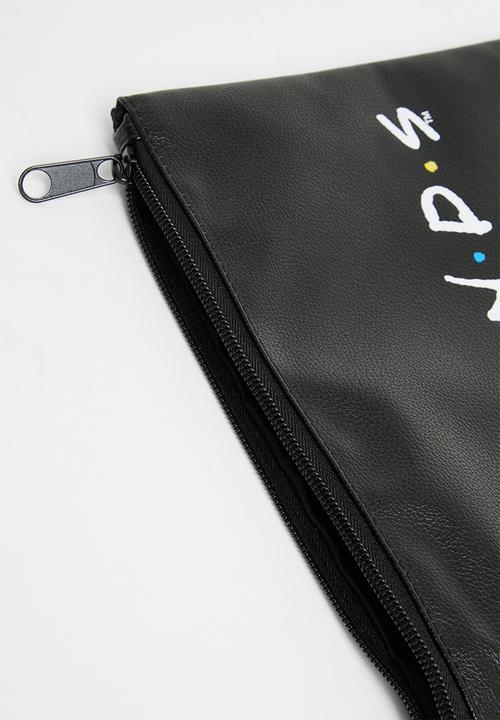 Pop Candy - Friends black pu lrge pencil bag - black 