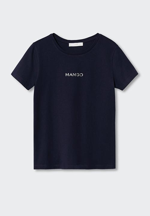 MANGO - T-shirt mangolog-h - navy