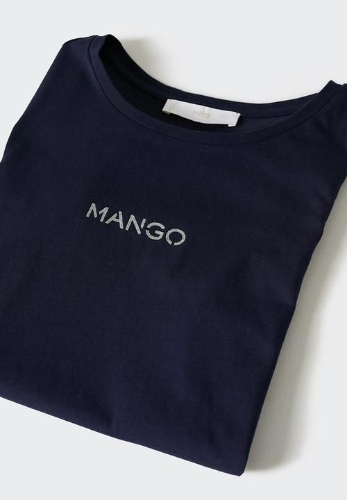 MANGO - T-shirt mangolog-h - navy