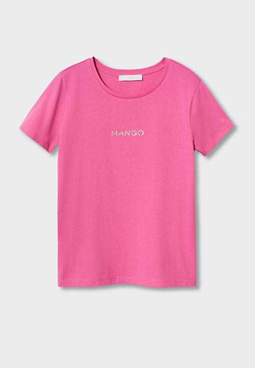 MANGO - T-shirt mangolog-h - pink