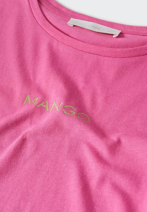 MANGO - T-shirt mangolog-h - pink