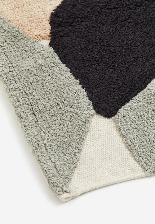 H&M - Patterned bath mat - light khaki green/patterned