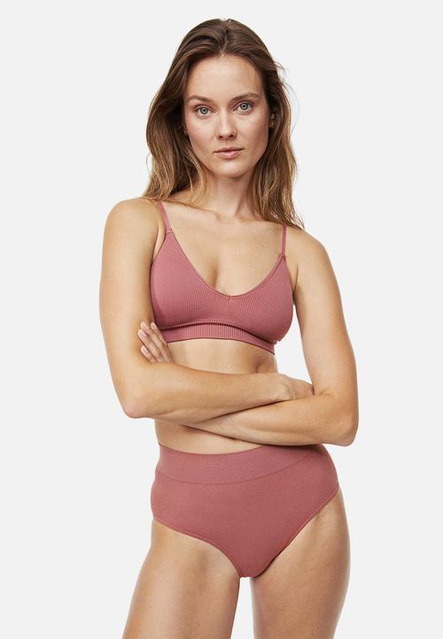 H&M - 2-pack seamless bikini briefs - old rose/pink