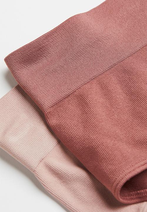 H&M - 2-pack seamless bikini briefs - old rose/pink