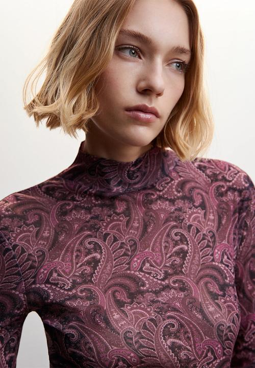 MANGO - T-shirt snow - medium purple