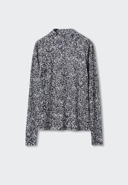 MANGO - T-shirt snow - black