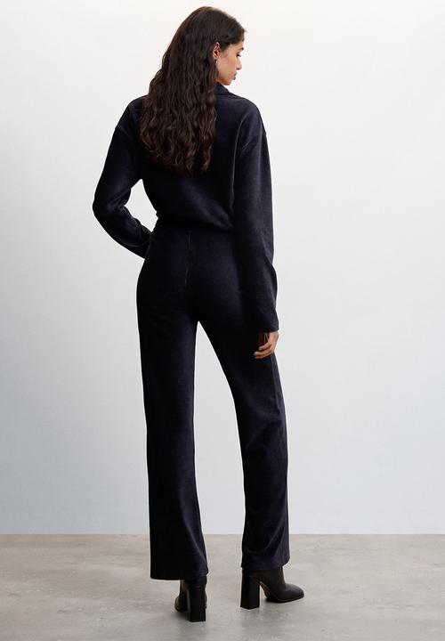MANGO - Trousers panu - navy