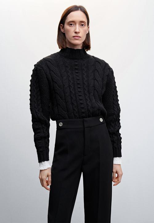 MANGO - Trousers daura - black