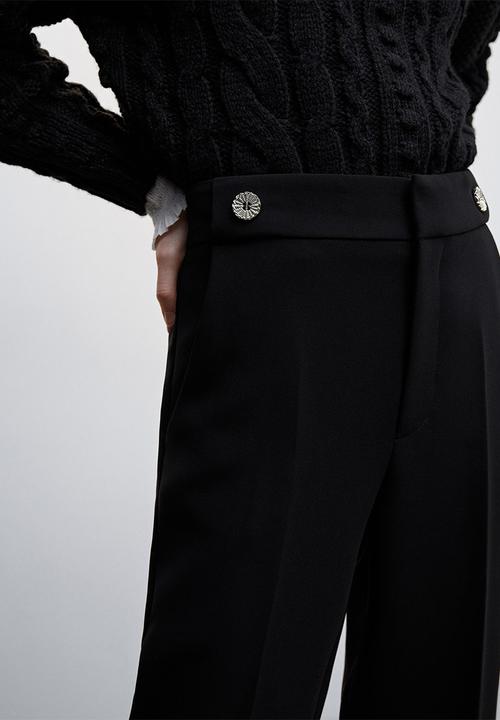MANGO - Trousers daura - black
