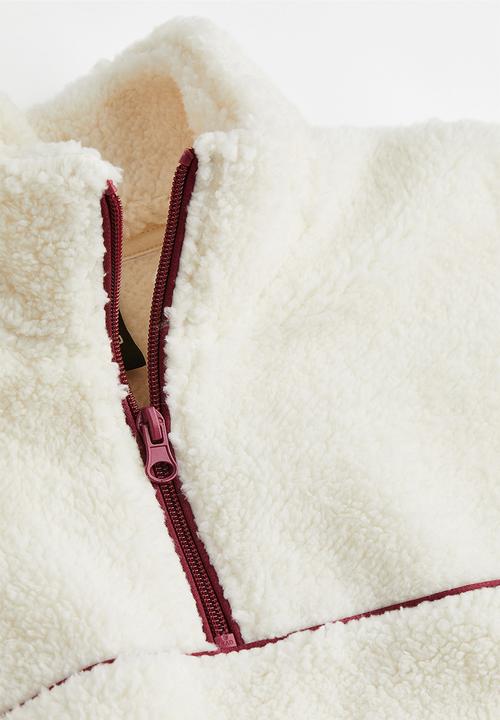H&M - Zip-top teddy sweatshirt - cream
