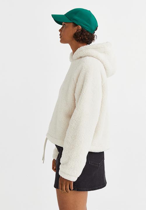 H&M - Teddy hoodie - light beige