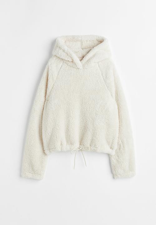 H&M - Teddy hoodie - light beige