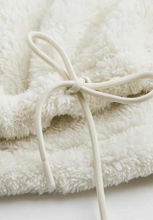 H&M - Teddy hoodie - light beige