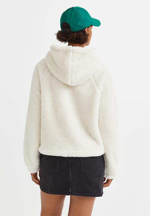 H&M - Teddy hoodie - light beige