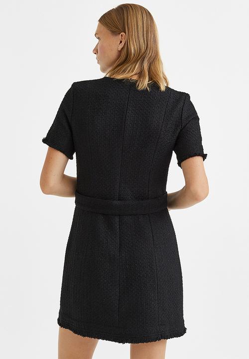 H&M - Wool-blend bouclé dress - black