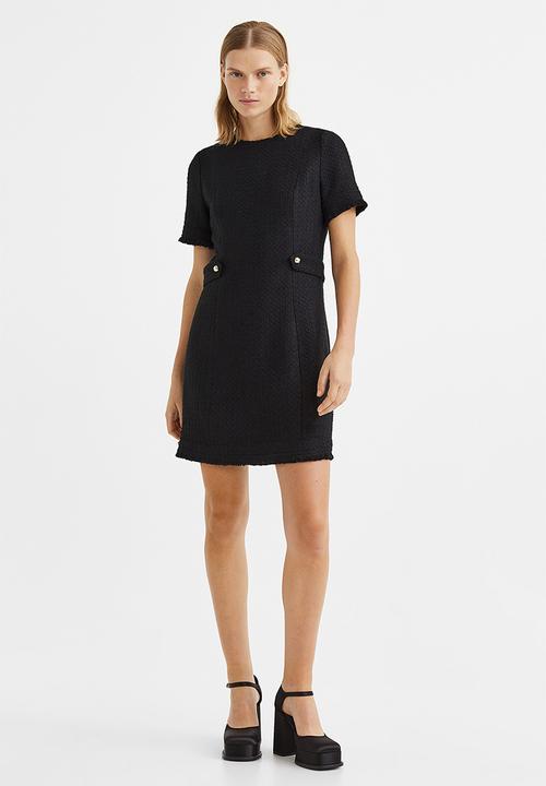 H&M - Wool-blend bouclé dress - black