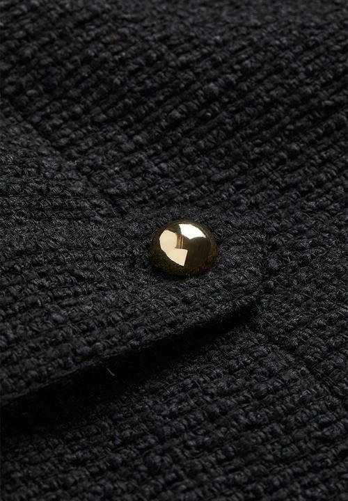 H&M - Wool-blend bouclé dress - black