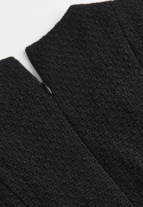 H&M - Wool-blend bouclé dress - black