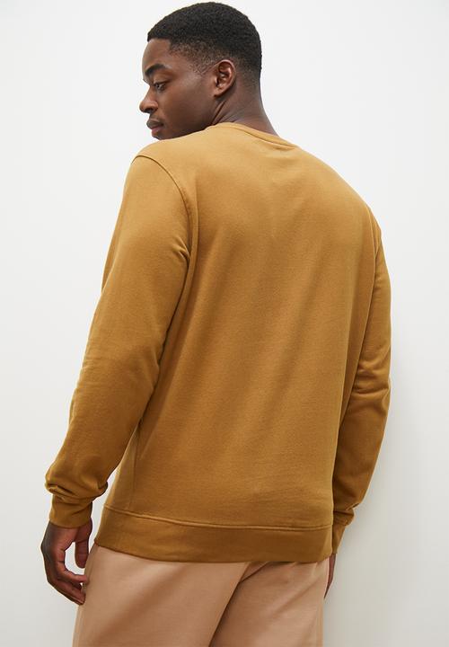 Lark & Crosse - Marco sueded crew neck sweat - taupe