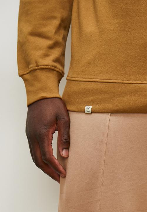 Lark & Crosse - Marco sueded crew neck sweat - taupe