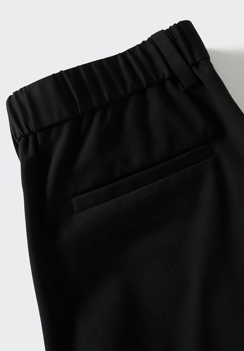 MANGO - Trousers agave - black