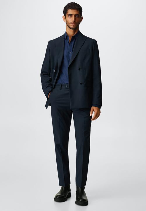 MANGO - Trousers boston - navy