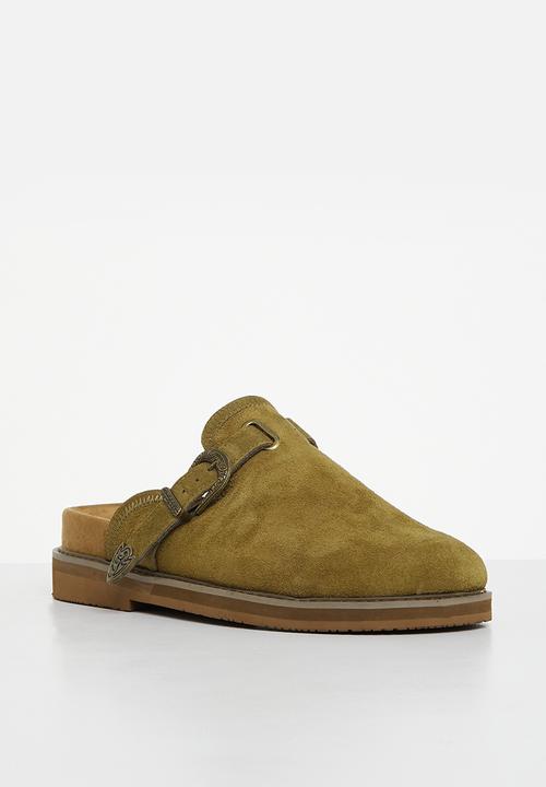 Jonathan D - J outlaw mule genuine suede mule - moss
