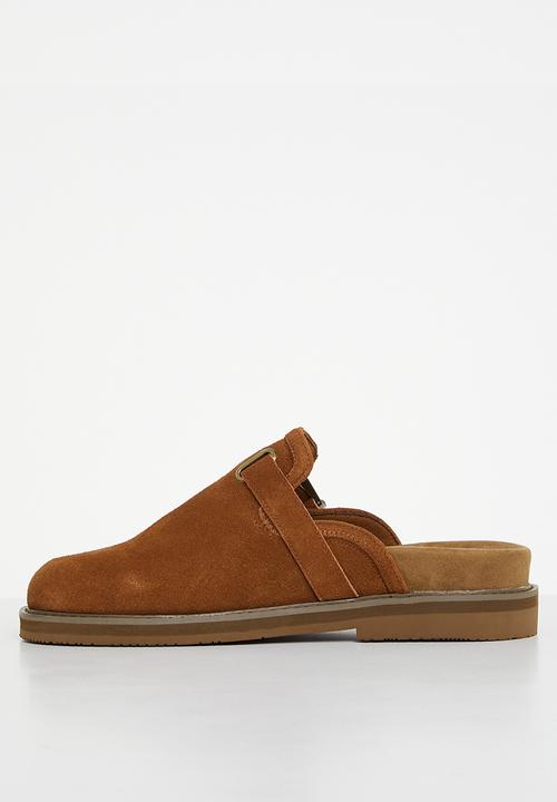 Jonathan D - J outlaw mule genuine suede mule - tobacco