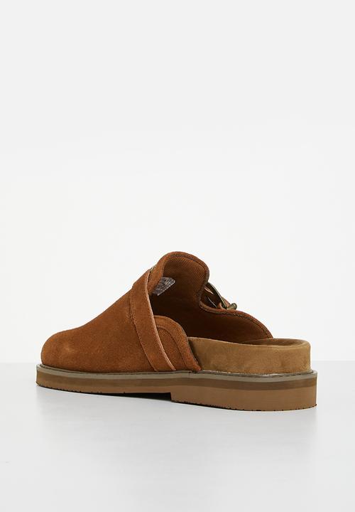Jonathan D - J outlaw mule genuine suede mule - tobacco
