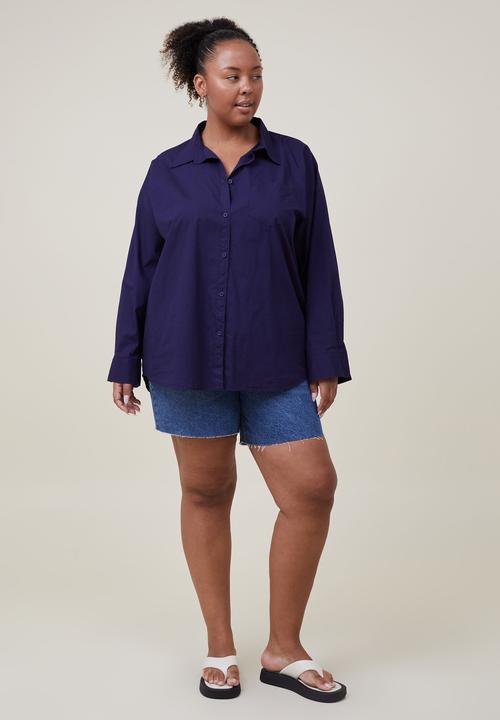 Cotton On - Plus dad shirt - vintage navy
