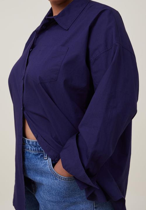 Cotton On - Plus dad shirt - vintage navy
