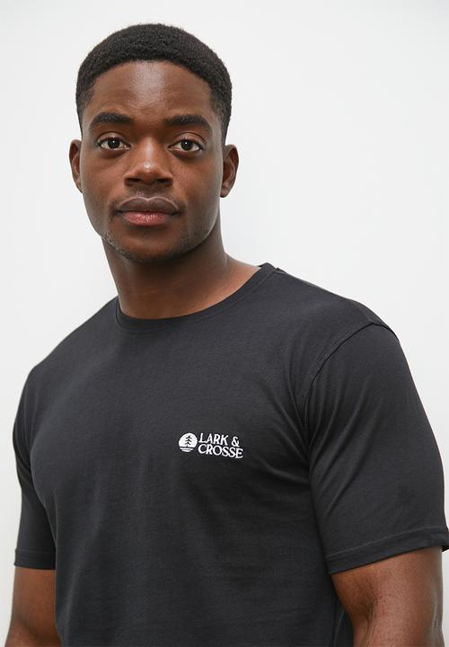 Lark & Crosse - 2-pack leo organic crew neck tee chest emrboidery - black