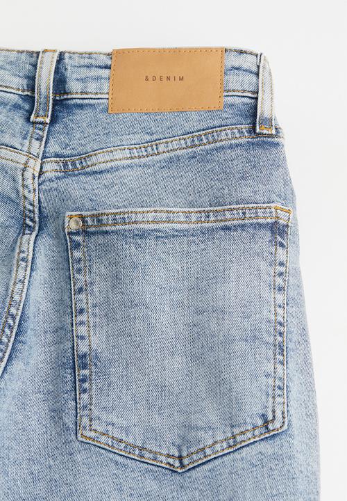 H&M - Mom ultra high ankle jeans - light denim blue