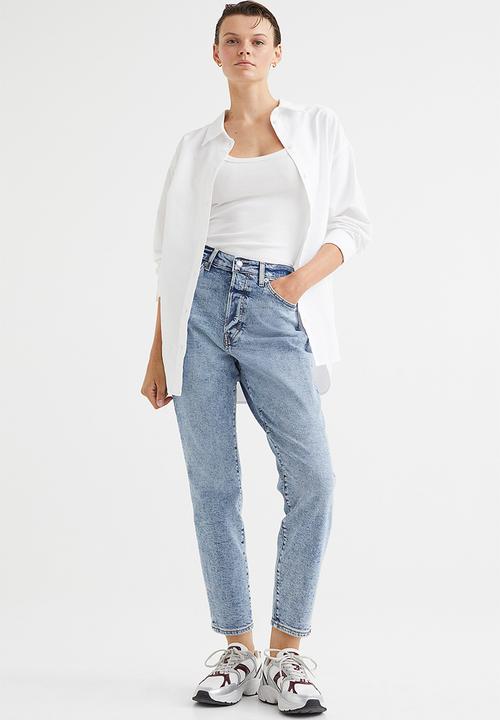H&M - Mom ultra high ankle jeans - light denim blue