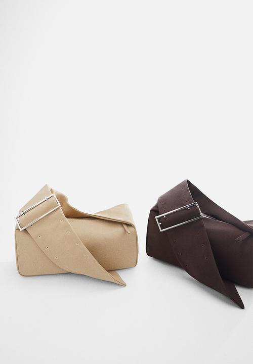 MANGO - Buckle shoulder bag - brown