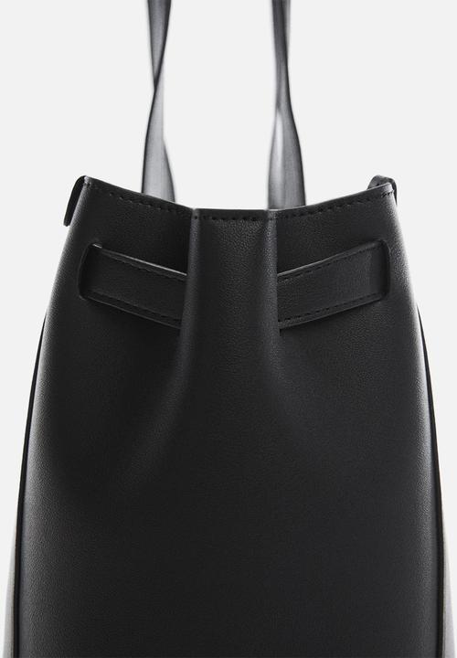 MANGO - Shopper bag with double handle - black
