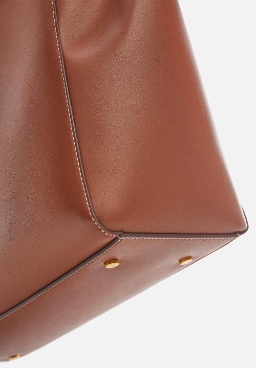 MANGO - Shopper bag with double handle - leather