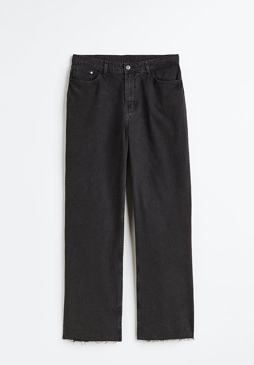 H&M - Curvy fit wide ultra high jeans - black