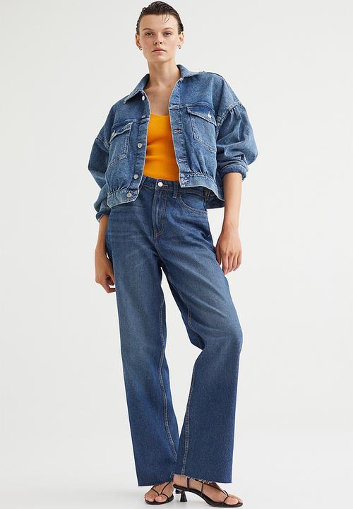 H&M - Curvy fit wide ultra high jeans - denim blue