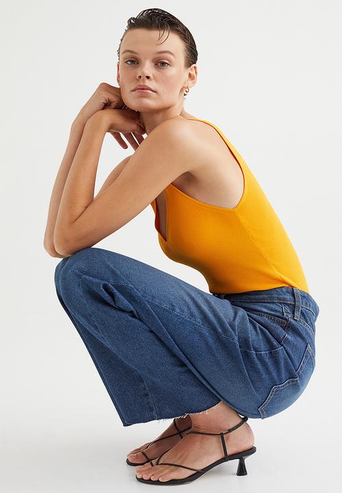 H&M - Curvy fit wide ultra high jeans - denim blue