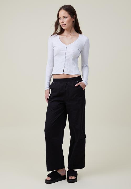 Cotton On - Moss button down long sleeve top - light grey marle