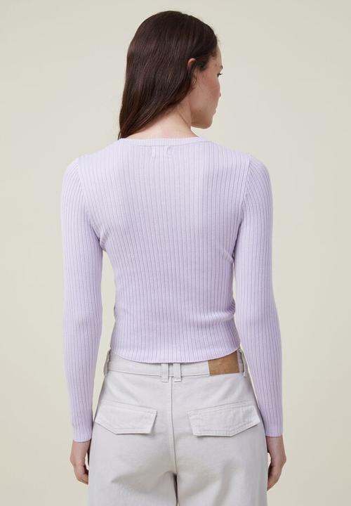Cotton On - Urban rib crew neck top - soft lilac