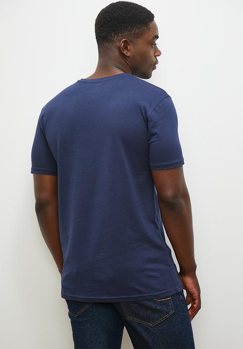 Lark & Crosse - 2-pack velo conscious v-neck neck tee chest emrboidery - navy & white