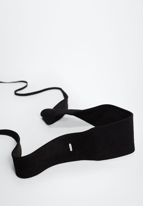 MANGO - Interwoven sash belt - black