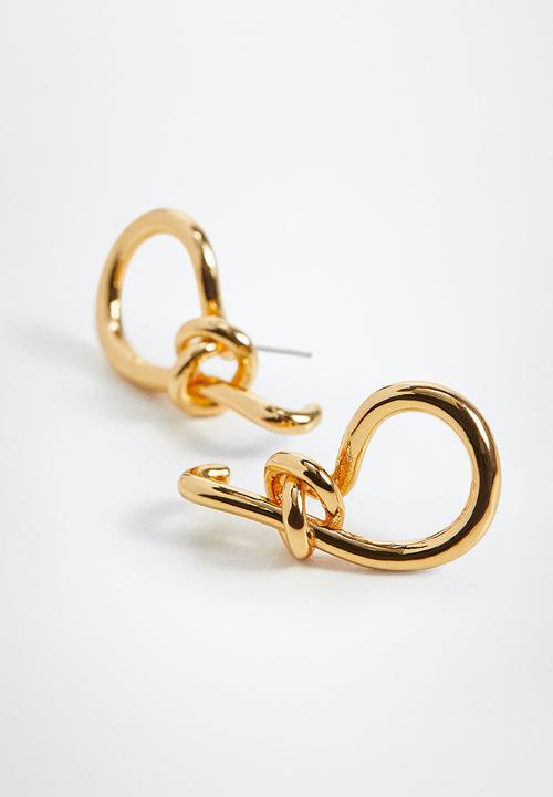 MANGO - Crossover earrings - gold